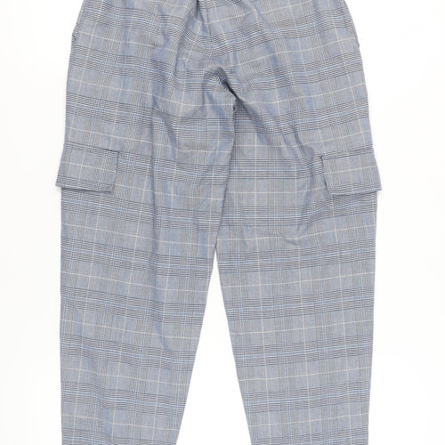 Van Heusen Women Blue Cargo Trousers Size 26 Check
