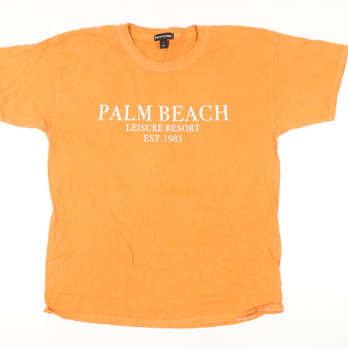 PrettyLittleThing Women's Orange Cotton T-Shirt S