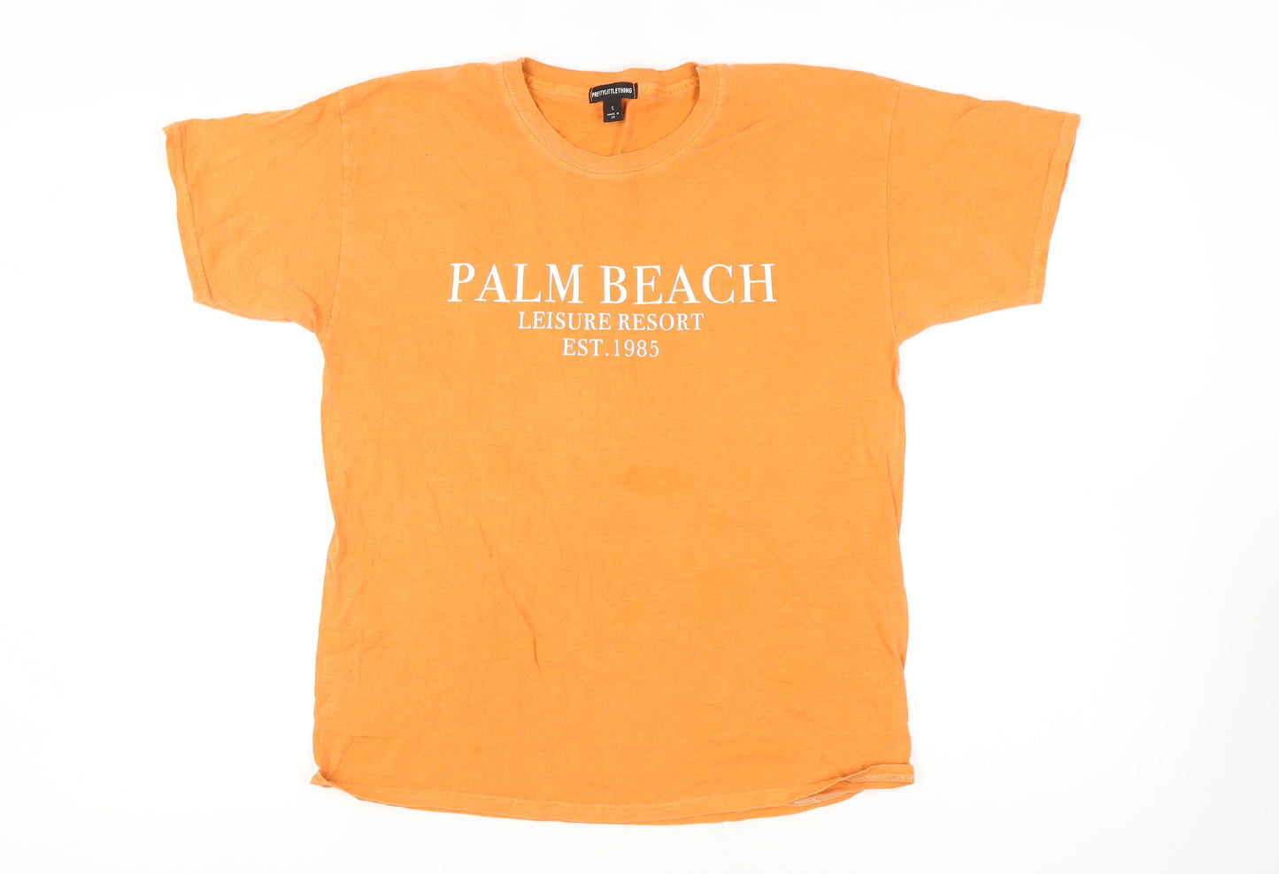 PrettyLittleThing Women's Orange Cotton T-Shirt S