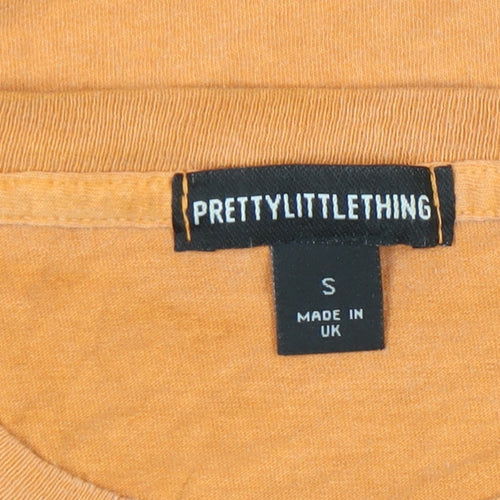 PrettyLittleThing Women's Orange Cotton T-Shirt S