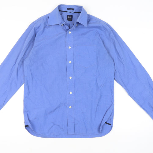 GAP Men's Blue Classic Fit Button-Up Shirt, S
