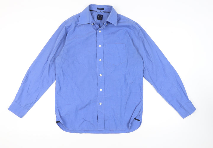 GAP Men's Blue Classic Fit Button-Up Shirt, S