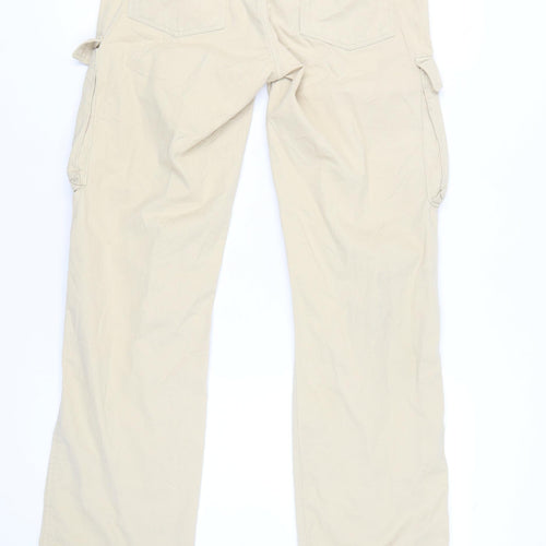 Bershka Women's Beige Cargo Trousers Size 6
