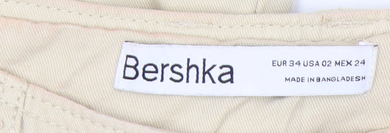 Bershka Women's Beige Cargo Trousers Size 6