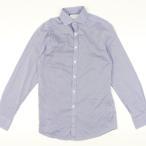 Charles Tyrwhitt Men's Blue Extra-Slim Long Sleeve Shirt