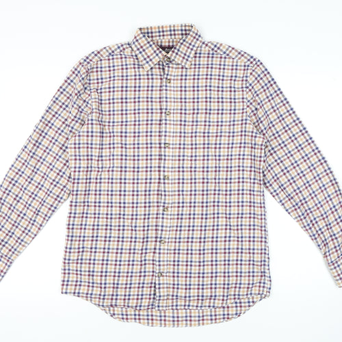 Marks and Spencer Men's Multicoloured Plaid Shirt 15.5