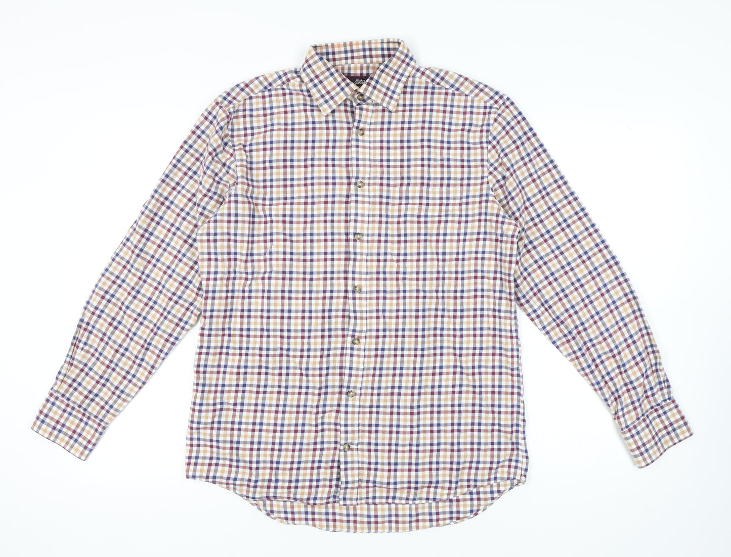 Marks and Spencer Men's Multicoloured Plaid Shirt 15.5