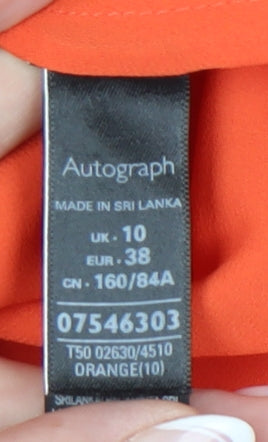Marks and Spencer Women’s Orange V-Neck Blouse, Size 10