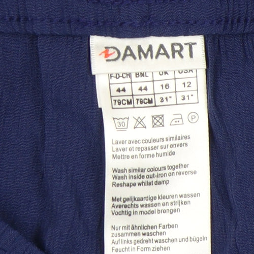 Damart Women's Blue Trousers Size 16 Viscose Blend