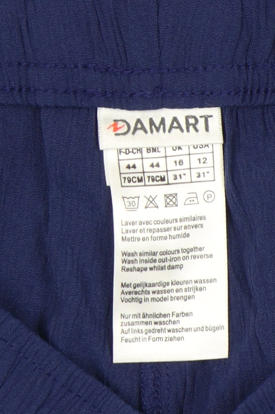 Damart Women's Blue Trousers Size 16 Viscose Blend