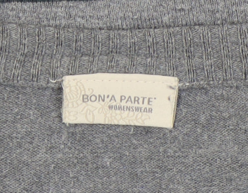 BON'A PARTE Women's Grey Striped Jumper Dress S