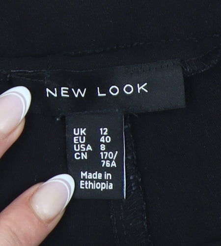 New Look Women's Black Trousers, Size 12, Elegant Style