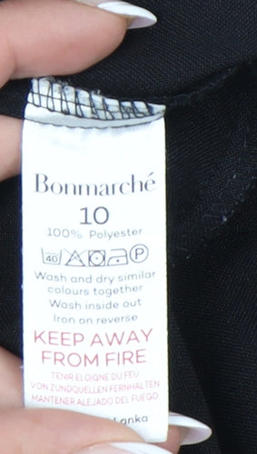 Bonmarché Women's Black Straight Leg Trousers Size 10