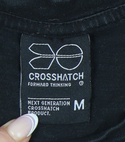 Crosshatch Men’s Black Crew Neck T-Shirt M Short Sleeve
