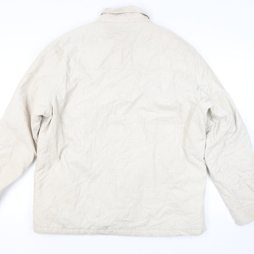 H&M Men's Beige XL Relaxed Basic Corduroy Jacket