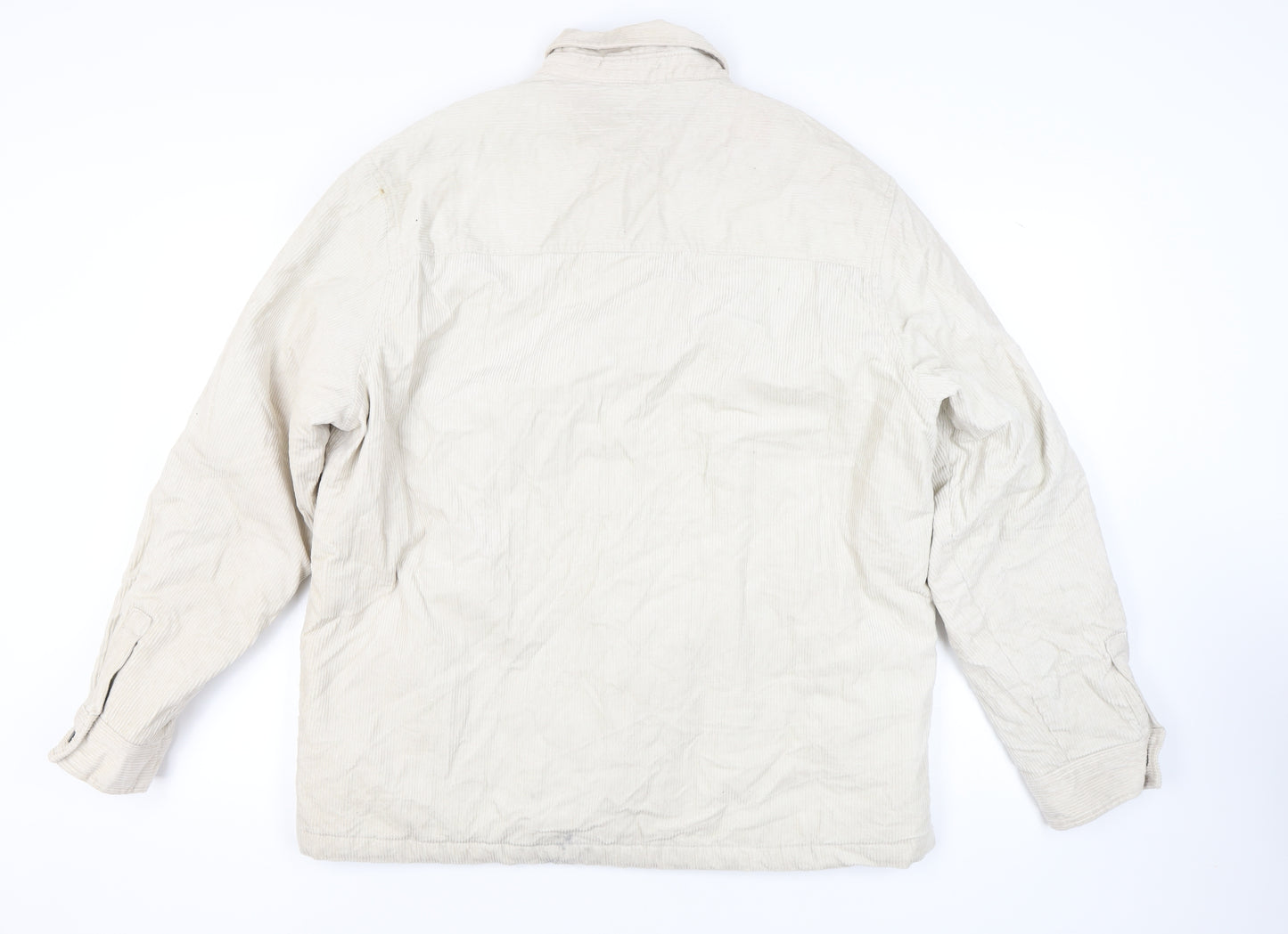 H&M Men's Beige XL Relaxed Basic Corduroy Jacket