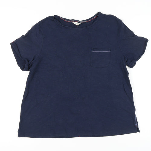 White Stuff Women's Blue T-Shirt Size 16 Casual Cotton