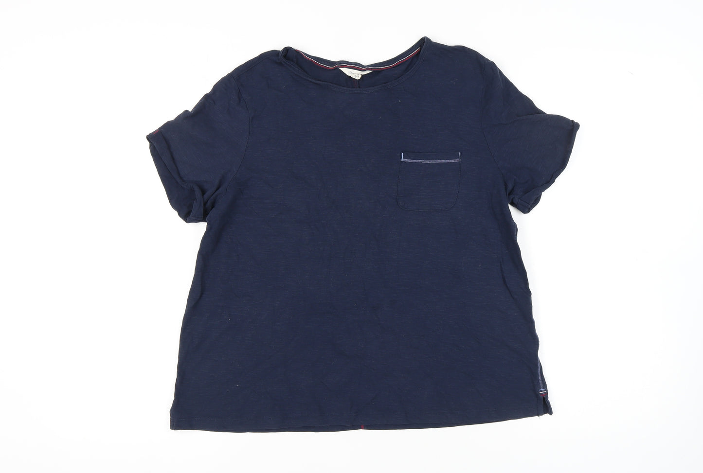 White Stuff Women's Blue T-Shirt Size 16 Casual Cotton