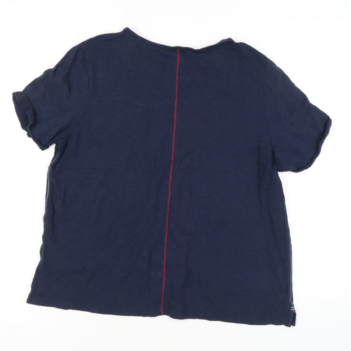 White Stuff Women's Blue T-Shirt Size 16 Casual Cotton