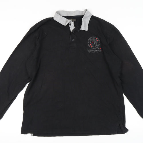 Atlasformen Men's Black XL Long Sleeve Polo Shirt