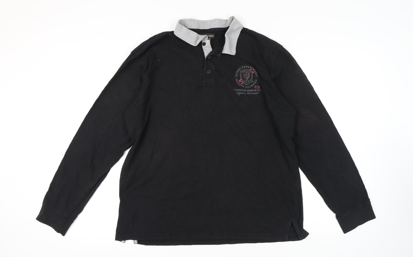 Atlasformen Men's Black XL Long Sleeve Polo Shirt