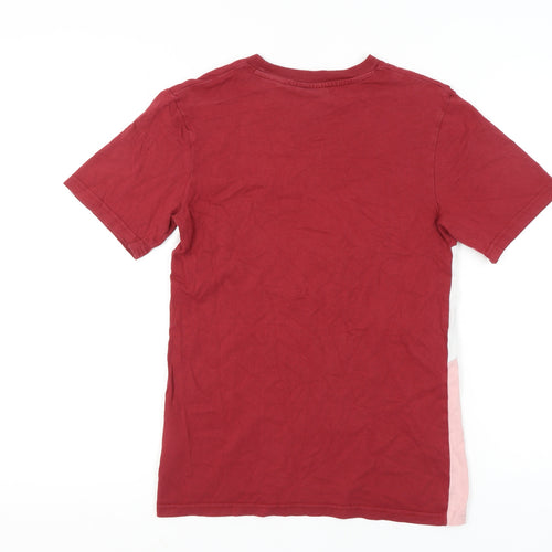 FILA Women's XS Colourblock T-Shirt, Red/White/Pink