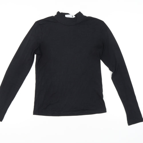VILA Women's Black Mock Neck Long Sleeve Top Size 12