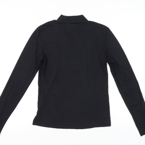 VILA Women's Black Mock Neck Long Sleeve Top Size 12