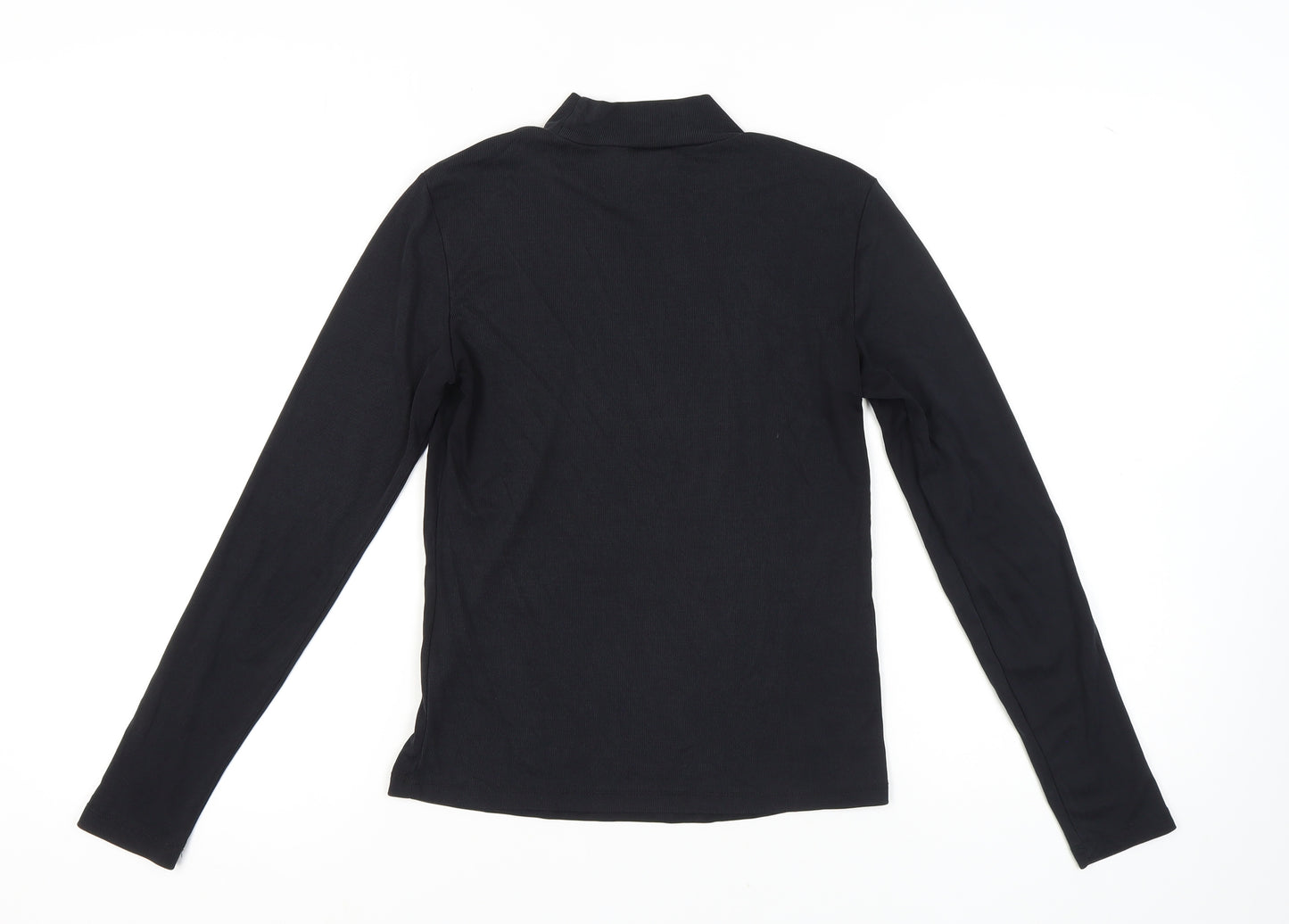 VILA Women's Black Mock Neck Long Sleeve Top Size 12