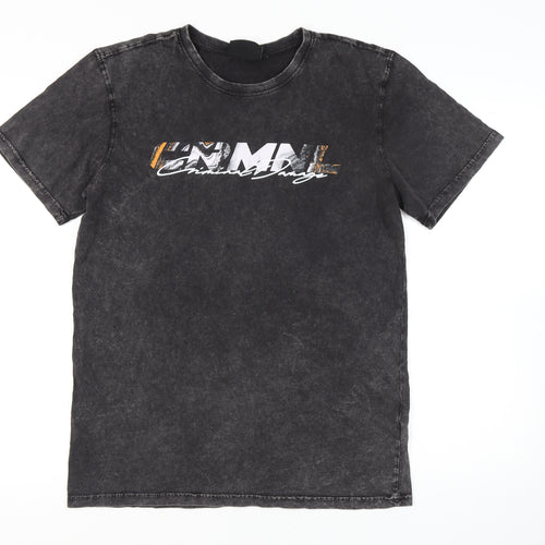 Criminal Damage Men's Black Animal Graphic T-Shirt L