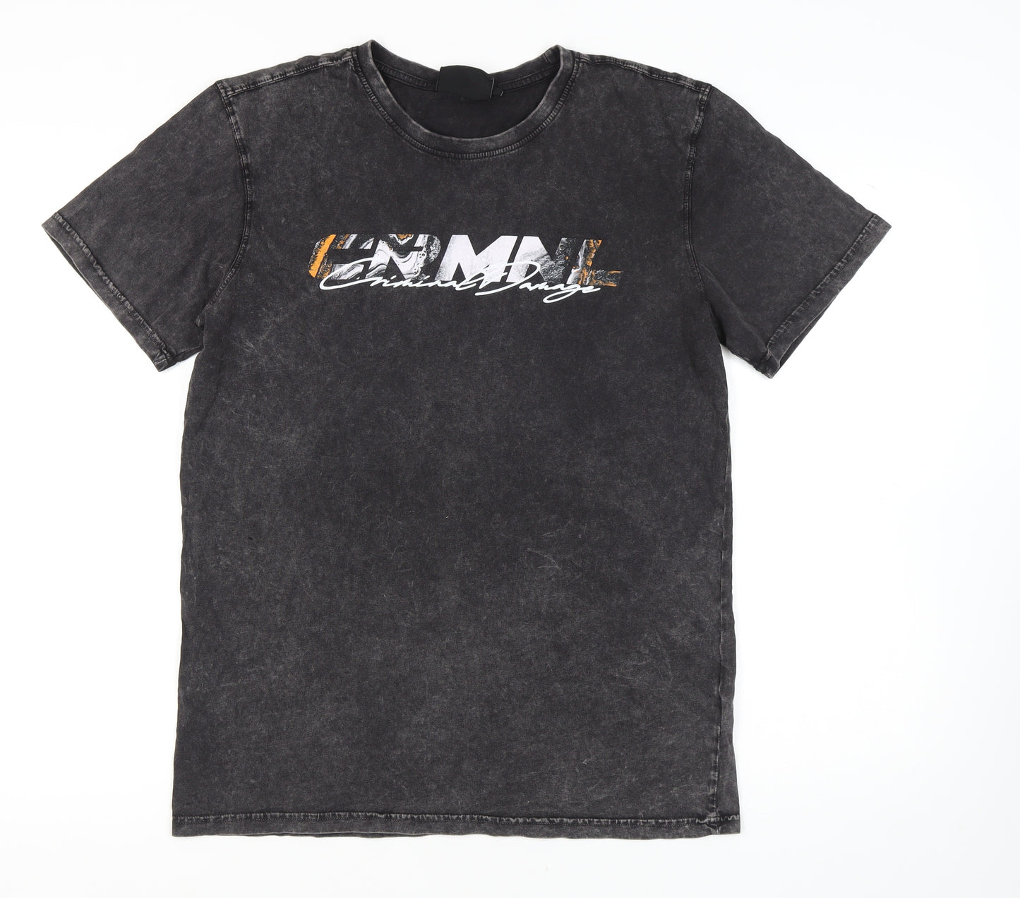 Criminal Damage Men's Black Animal Graphic T-Shirt L