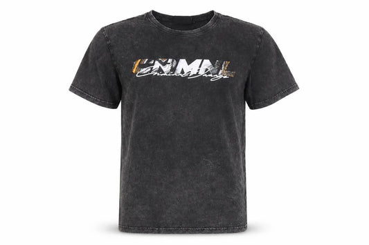Front view of Criminal Damage Men's Black Animal Graphic T-Shirt L
