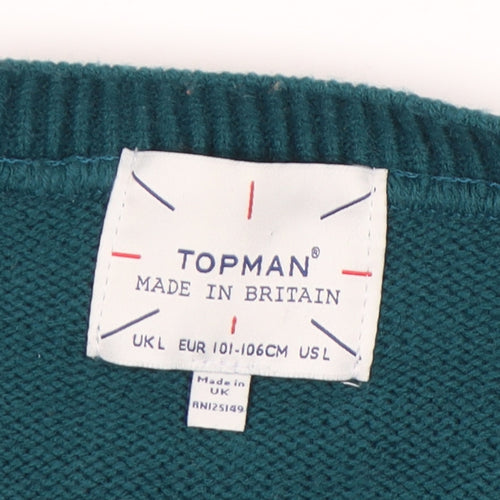 Topman Men’s Green Christmas Pullover Jumper L