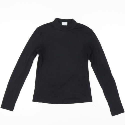 VILA Women's Black Blouse, Roll Neck, Size M, Basic Style