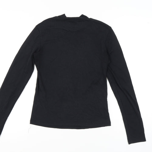 VILA Women's Black Blouse, Roll Neck, Size M, Basic Style