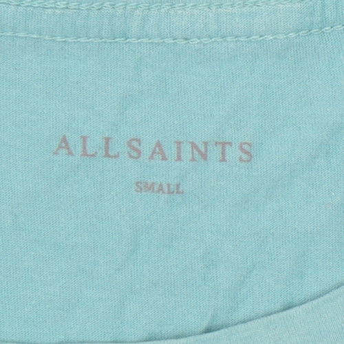 AllSaints Men's Small Green Crew Neck Cotton T-Shirt