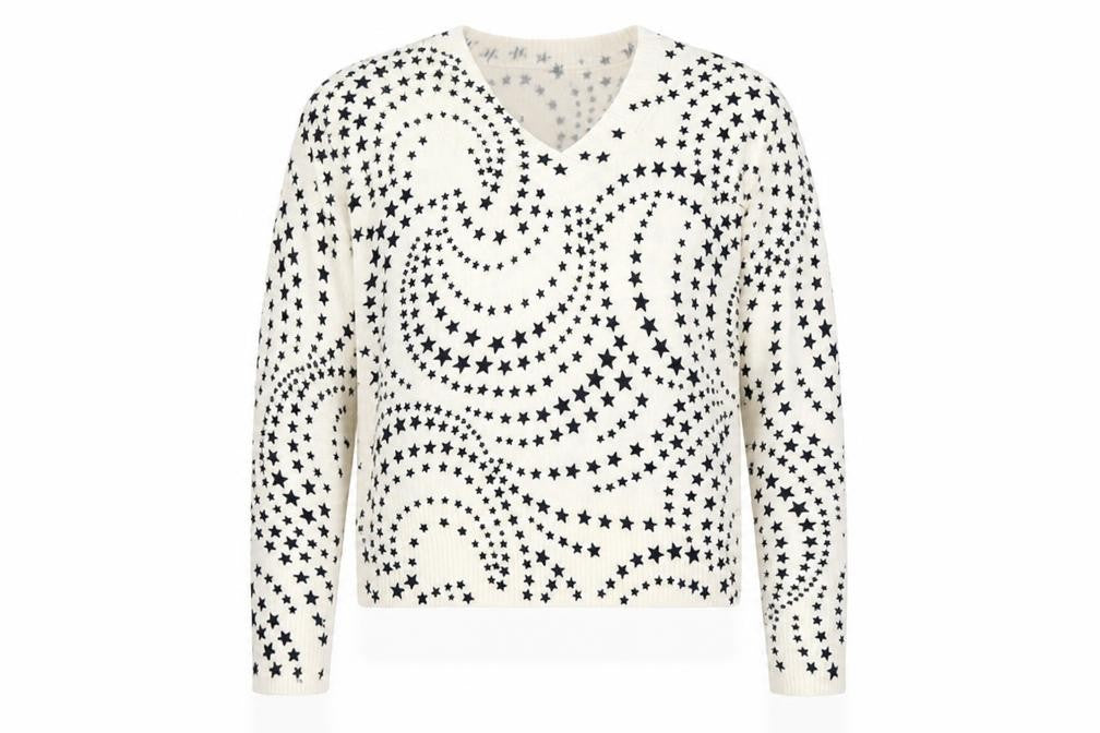 Front view of Marks & Spencer Women's Ivory Star Jumper, size 14