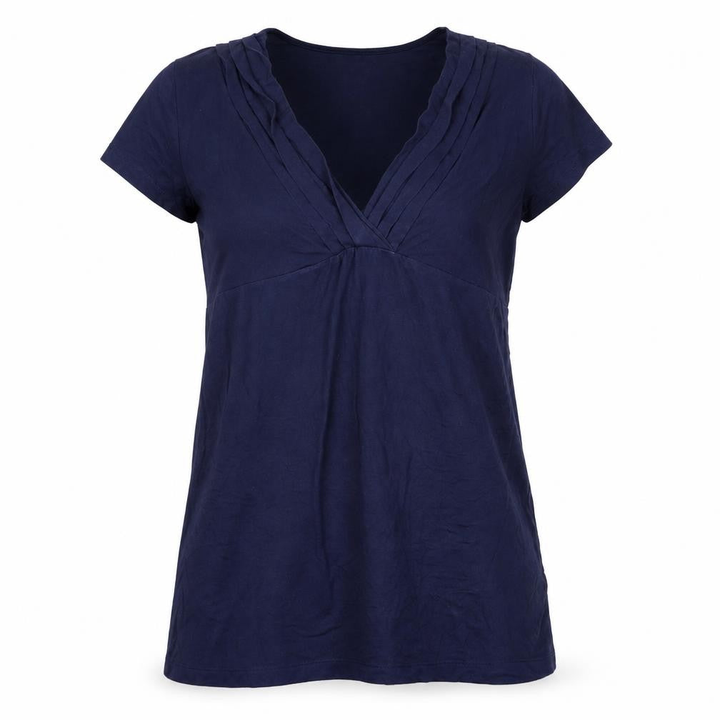 Front view of Gap Maternity Blue V-Neck Women's T-Shirt M