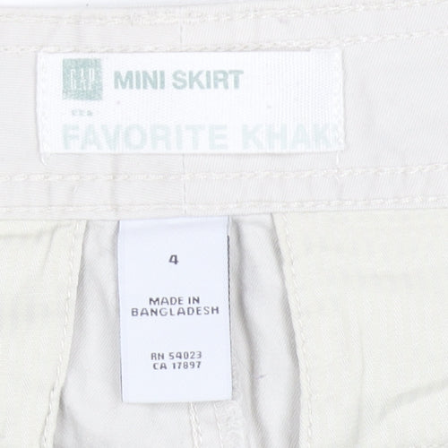 Gap Women's Beige Mini Skirt, Size 4, Cotton Casual Style