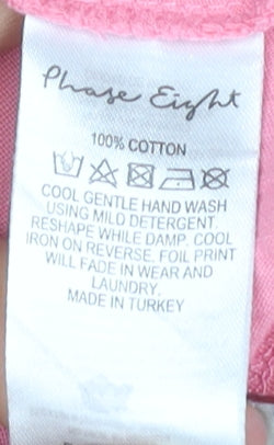 Phase Eight Women's Pink Cotton T-Shirt, Size 18