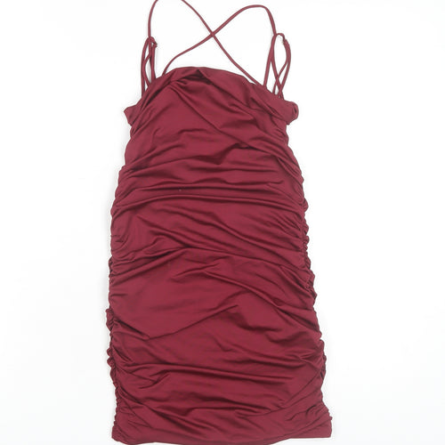 Oh Polly Women's Red Bodycon Mini Dress Size 10