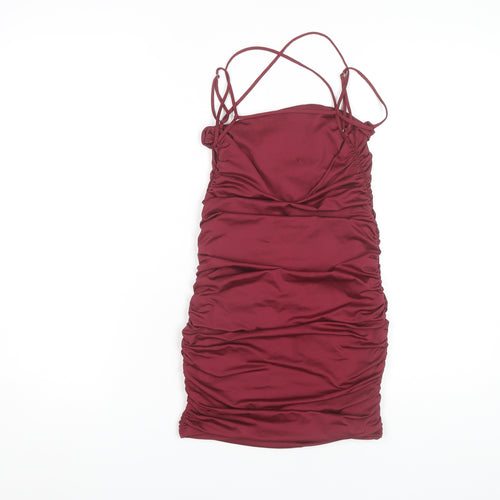 Oh Polly Women's Red Bodycon Mini Dress Size 10