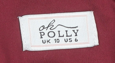 Oh Polly Women's Red Bodycon Mini Dress Size 10