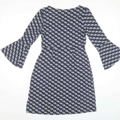 Boden Women's Blue Geometric Dress Size 8 Jersey