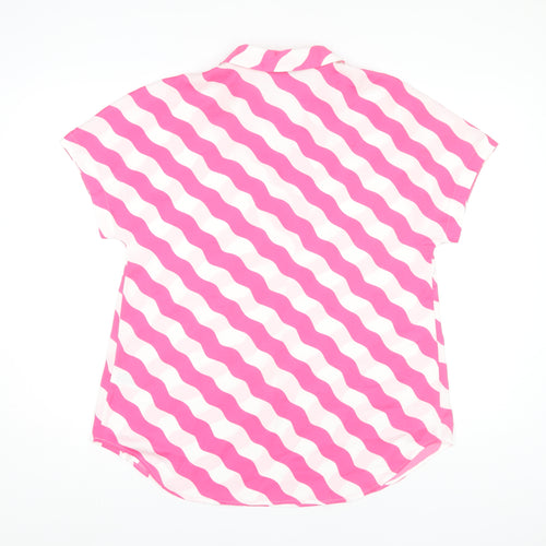 Marks and Spencer Women's Pink Striped Blouse, Size 10