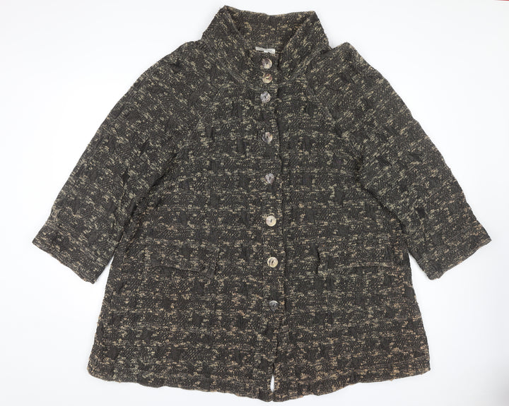 Bella Donna Women's Black Check Mid-Length Coat