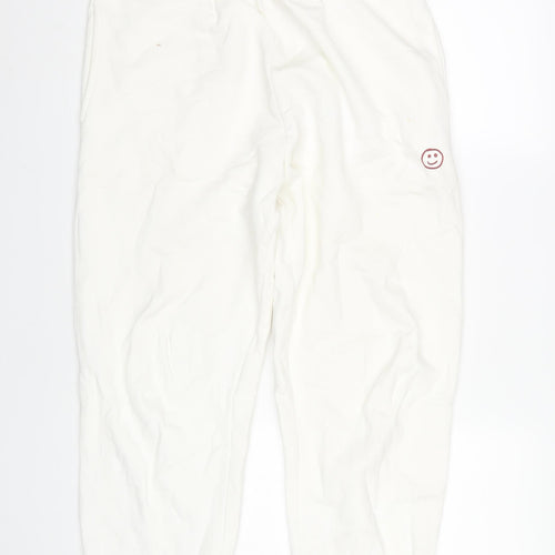 SHOSAI Unisex White Jogger Trousers L Cotton