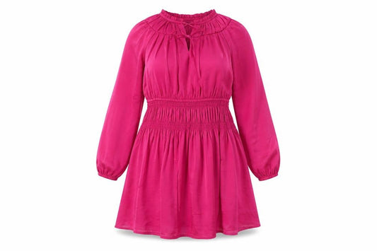 Front view of Marks & Spencer Women's Pink A-Line Dress, size 12