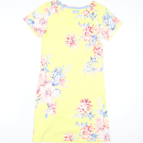 Joules Women's Yellow Floral Dress - Size 6