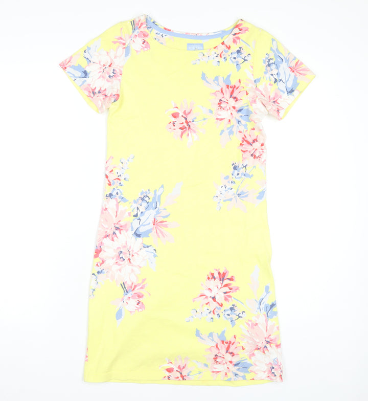 Joules Women's Yellow Floral Dress - Size 6